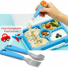 Load image into Gallery viewer, FlexWarez Toddler and Kids Stainless Spoon & Fork Set (blue)
