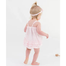 Load image into Gallery viewer, Baby Girls Pink Seersucker Bow Front Woven Bubble Romper