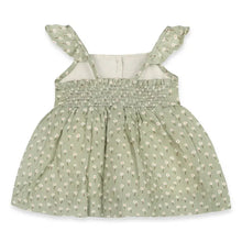 Load image into Gallery viewer, Sage Floral Baby Dress + Bloomer (Organic Muslin)