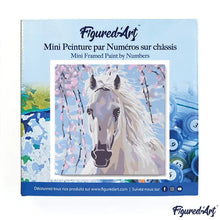 Load image into Gallery viewer, Mini Paint by numbers framed - White Horse And Flowers