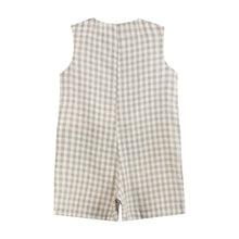 Load image into Gallery viewer, Brown Gingham Alligator Shortalls