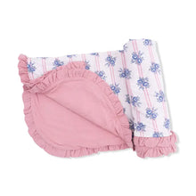 Load image into Gallery viewer, Stripe Dot Roses - Ruffle Blanket