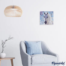 Load image into Gallery viewer, Mini Paint by numbers framed - White Horse And Flowers