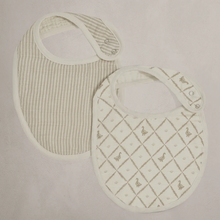 Load image into Gallery viewer, 'Bear' Stripes & 'Duck' - Premium Muslin Bib 2-Pack