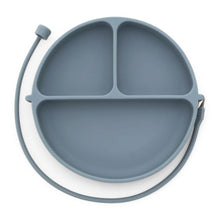 Load image into Gallery viewer, DropLess Plate: Silicone Suction Plate + Utensil Attachment (Grey)