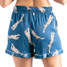 Load image into Gallery viewer, BEAUTY SLEEP SATIN PAJAMA SHORTS ( Sleep Easy Tiger )