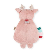 Load image into Gallery viewer, Holiday pink reindeer itzy lovey plush and teether toy