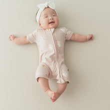 Load image into Gallery viewer, Kyte Baby Zipper Shortall Romper in Blush Rabbit