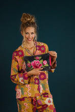Load image into Gallery viewer, Painted Peony velvet zip pouch
