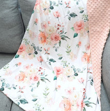 Load image into Gallery viewer, Premium baby and toddler blanket-peach floral