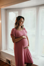 Load image into Gallery viewer, Three little tots maternity labor gown - Rose