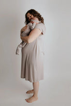 Load image into Gallery viewer, Three little tots - knotted gown with bow- harbor mist