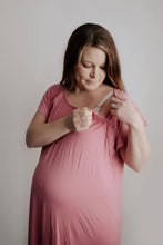 Load image into Gallery viewer, Three little tots maternity labor gown - Rose