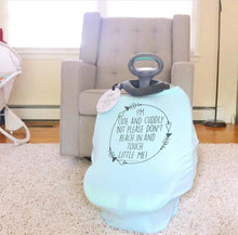 Load image into Gallery viewer, Three little tots- blue car seat cover