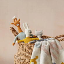 Load image into Gallery viewer, Sophie Cotton Knit Stroller Pram Baby Blanket- Folk Blue
