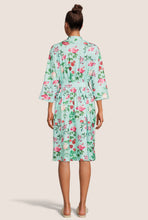 Load image into Gallery viewer, Teal rose mommy robe
