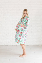 Load image into Gallery viewer, Teal rose mommy robe