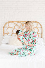 Load image into Gallery viewer, Teal rose mommy robe