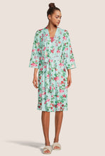 Load image into Gallery viewer, Teal rose mommy robe