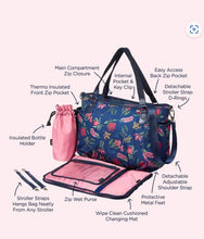 Load image into Gallery viewer, Tote Nappy bag -botanical navy