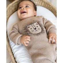 Load image into Gallery viewer, Lion Applique Chunky Sweater Knit Baby Jumpsuit (Organic)