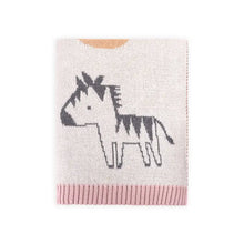 Load image into Gallery viewer, Alphabet Blush - Organic Jacquard Sweater Knit Baby Blanket