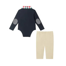 Load image into Gallery viewer, Infant 2-Piece Polo Shirtzie® Set | Navy Holiday Christmas