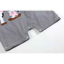 Load image into Gallery viewer, Black Gingham Cow Family Shortalls