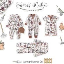 Load image into Gallery viewer, Farmer's Market Baby Henley Romper - Bamboo One Piece
