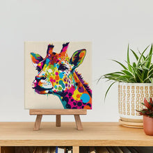 Load image into Gallery viewer, Mini Paint by numbers framed - Giraffe Abstract Pop Art