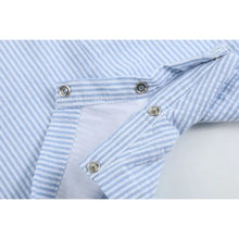 Load image into Gallery viewer, Light Blue Seersucker Lil Brother Smocked Jon Jons