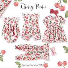 Load image into Gallery viewer, Cherry Picnic Puff Sleeve Bamboo Dress