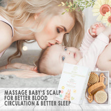 Load image into Gallery viewer, KeaBabies Baby Round Hair Brush and Com Set