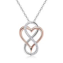Load image into Gallery viewer, Moissanite Infinity Heart Necklace in 925 Sterling Silver