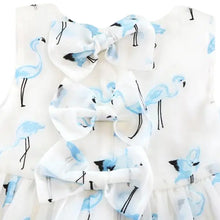 Load image into Gallery viewer, Bow Back Flamingo Dress (Blue)