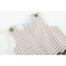 Load image into Gallery viewer, Brown Gingham Alligator Shortalls