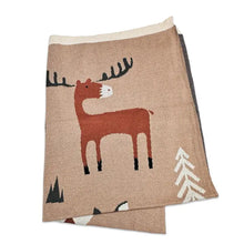 Load image into Gallery viewer, Woodland Bear - Organic Jacquard Sweater Knit Baby Blanket