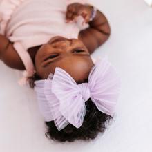 Load image into Gallery viewer, Baby Bling® Tulle FAB® Soft Nylon Headband With Tulle Bow (Pleated Light Orchid)
