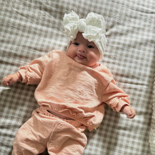 Load image into Gallery viewer, Baby Bling® Waffle Fab Textured Soft Nylon Bow Headband (White)