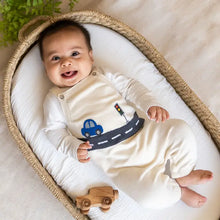Load image into Gallery viewer, Car Applique Sweater Knit Baby Overall & Bodysuit (Organic)