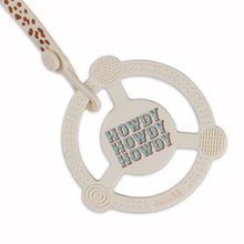 Load image into Gallery viewer, Silicone Teether Ring with Detachable Clip Howdy Partner Blue