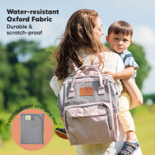 Load image into Gallery viewer, Original Diaper Backpack with Changing Pad- Pink Gray