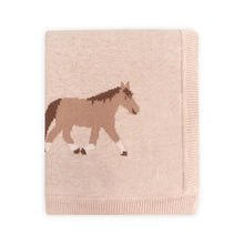 Load image into Gallery viewer, Pony Snuggles - Organic Cotton Jacquard Knit Baby Blanket