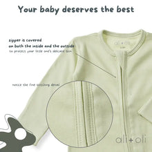 Load image into Gallery viewer, Baby Footie 2-Way Zipper – Organic Cotton Lounge Wear (Sage)