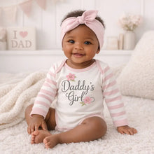 Load image into Gallery viewer, Daddy's Girl Cotton Pink Stripe Baby Girl Bodysuit