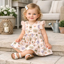Load image into Gallery viewer, Petal Patch Baby Girl Dress – Bamboo & Eyelet Garden Dress