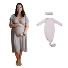 Load image into Gallery viewer, Three little tots habor mist maternity/labor gown