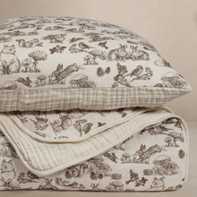 Load image into Gallery viewer, 'WOODLAND' NURSERY - PREMIUM MUSLIN CRIB QUILT & SHAM SET