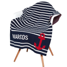 Load image into Gallery viewer, Baby Anchor Personalized Blanket