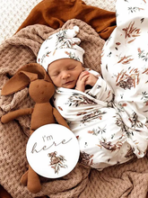 Load image into Gallery viewer, Snuggle Honey Reversible Koala gumnut grey reversible milestone card